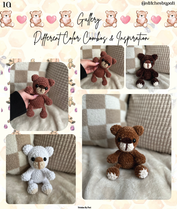 Theo the Teddy Bear Plushie Pattern - Teddy Bear Crochet Pattern - No Sew Crochet Plushie Pattern