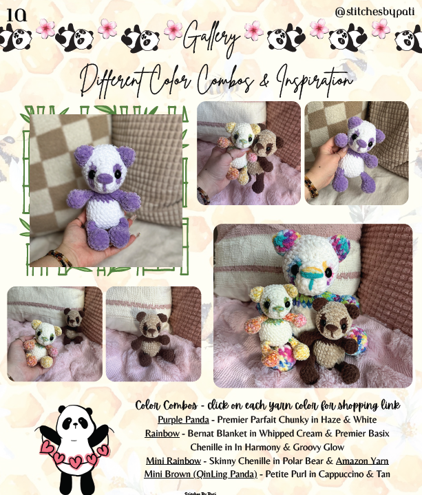 Prince the Panda Bear - Teddy Bear Crochet Pattern - No Sew Crochet Plushie Pattern