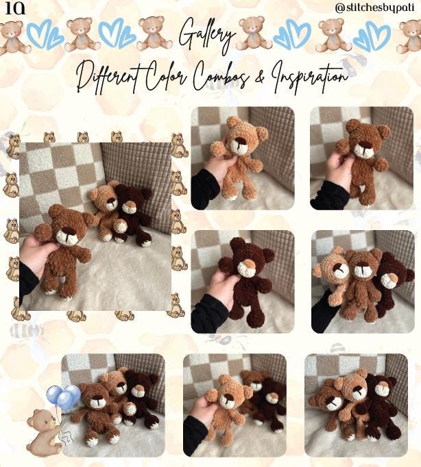 Cuddly Teddy Theo Snuggler Pattern - Teddy Bear Crochet Pattern - No Sew Crochet Snuggler Pattern