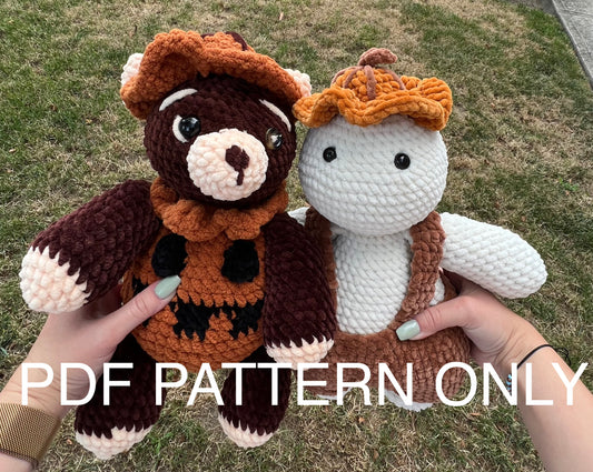 Pumpkin Boy & Jack O Lantern Pumpkin Bear PDF Crochet Pattern Bundle - PDF FILE - Halloween