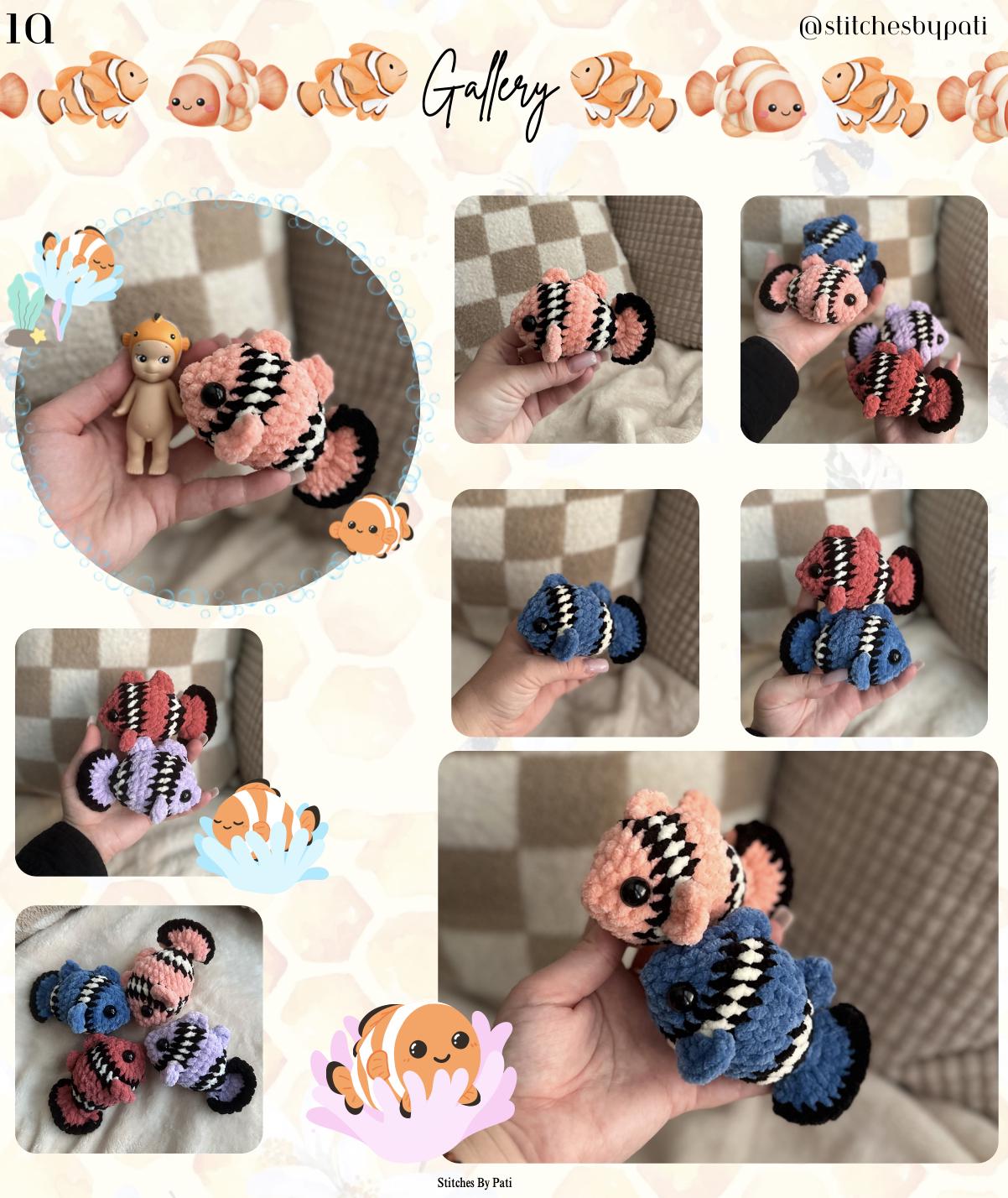 Clayton the Clownfish Crochet Pattern - NO SEW Crochet Pattern
