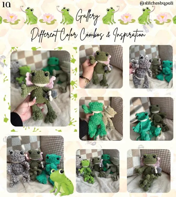 Fig the Frog Plushie Crochet Pattern - Includes Wings & Fly Pattern - Frog Plushie Crochet Pattern - No Sew Crochet Pattern