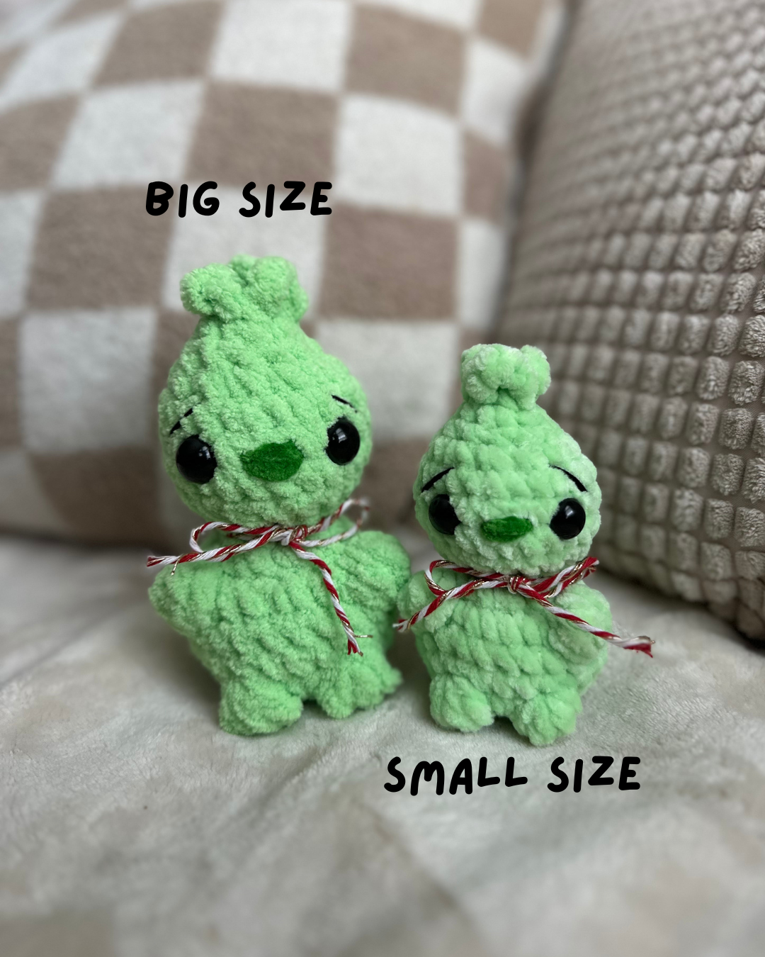 Mean Green Christmas Monster - Crochet Plushie - 2 Sizes